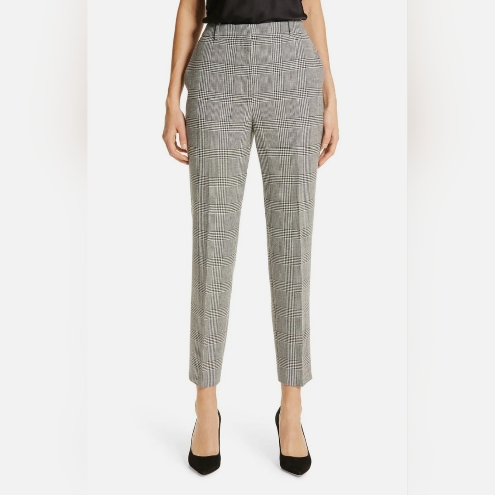 BOSS Hugo Boss Women's Wool Blend Tavela Plaid Suit Tailored Anke Pants Size 8